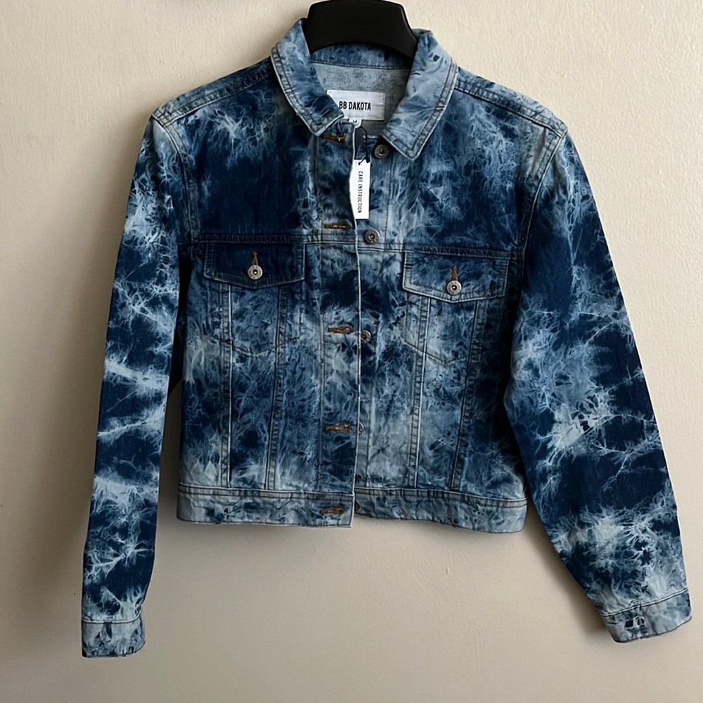 BB Dakota new with tags ladies tie dye denim jeans jacket.
